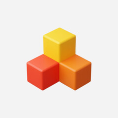 Obraz premium 3d Realistic Cubes icon vector illustration