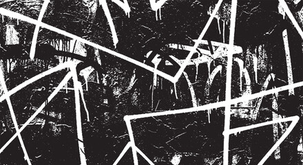 Graffiti art background with white lines and grunge texture with street art with spray paint with paint stroke with paint splatter with urban art with wall art © HexaFrame