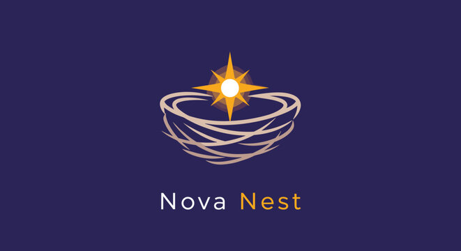 Nova Nest Logo With Star Symbol.