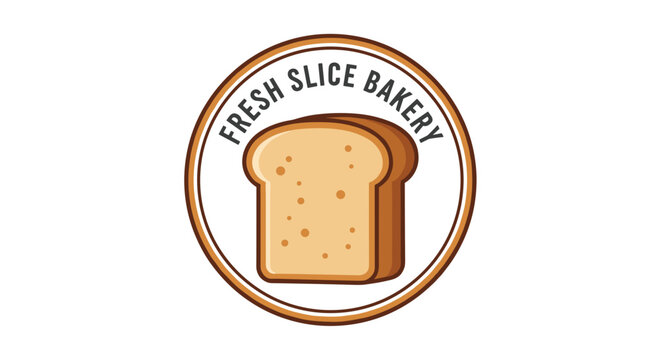 Slice of bread in bakery logo.