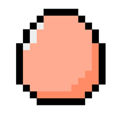 Obraz premium A charming pixel art illustration of a simple, light peach-colored egg, perfect for retro gaming graphics, cute food designs, or early digital interface elements and game development assets