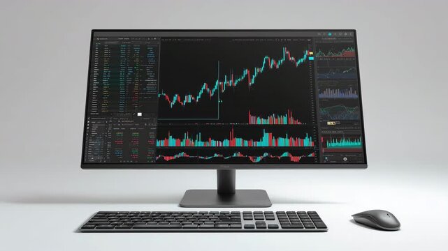 取引画面を備えたデスクトップの作業環境