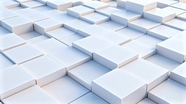 White Cubes Arranged in a Pattern