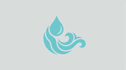 Abstract water drop and wave design, representing purity and freshness.