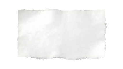 Obraz premium blank white handmade paper scrap with torn deckle edges isolated on white background for minimalist organic stationery design mockups