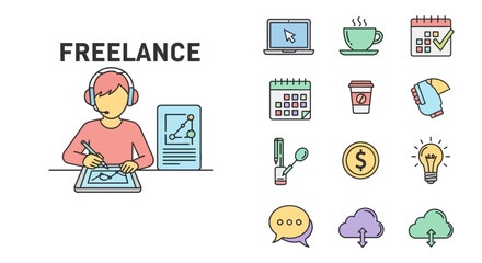 Freelancer working on laptop computer.