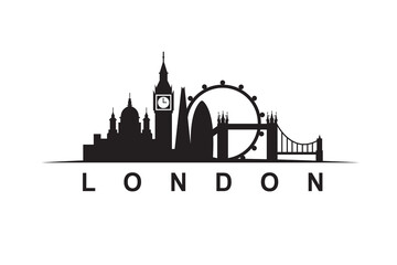 Fototapeta premium illustration of london landmark isolated on white background