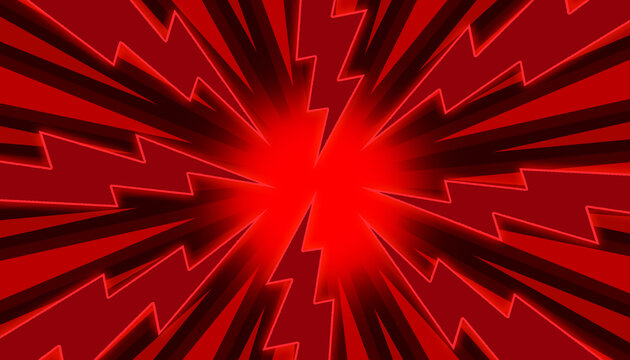 Sunbeam dark red thunder spark comic modern pop art abstract background