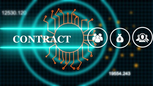 contact us animation with spinning icons, concept of customer care support, help desk, call center, luma matte for background replacement