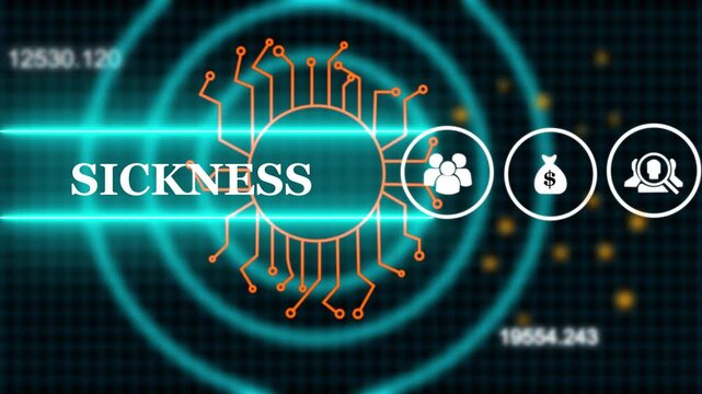 Business Stress button on a clear projection screen background. abstract holographic advanced HUD circle geometric technology wave background.