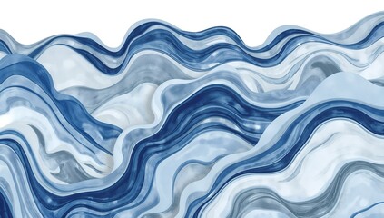 Fototapeta premium Abstract depiction of ocean waves in shades of blue and white