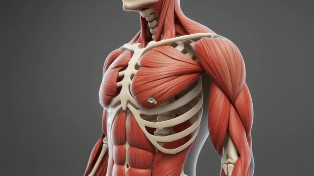 Human body muscle and skeleton system.