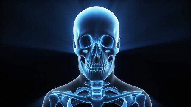 Human skeleton body scan images.
