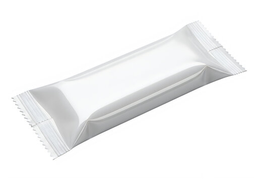 Blank white snack bar wrapper mockup for food packaging design presentation