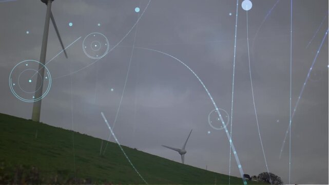 Animation of network of connections over clock