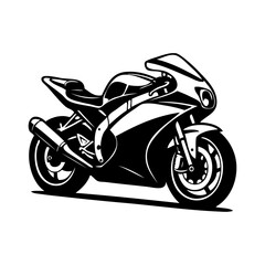 Logo concesionario de motos. Icono con dibujo con líneas de una motocicleta deportiva  © teracreonte