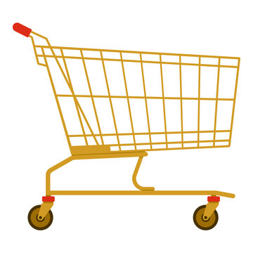 Luxury golden supermarket shopping cart