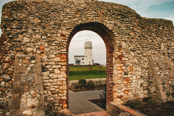 Lighthouse framed by Arch, Hunstanton lighthouse