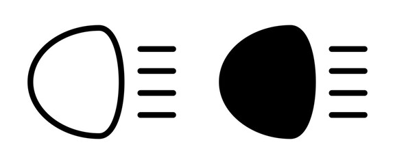 Low beam car headlight icon set for vehicle dashboard display © Hasan_Sumon