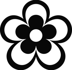 Ornamental flower silhouette design, decorative floral pattern icon, abstract botanical blossom illustration, elegant plant motif isolated © Sathi Creative