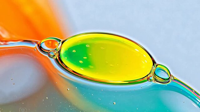 Colorful liquid bubbles