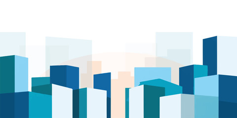 Fototapeta premium Abstract blue city background featuring a 3d financial growth chart and business data bar graph illustration for a successful corporate market report