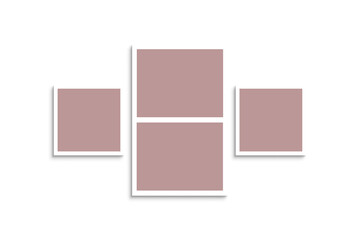 Fototapeta premium Three abstract geometric shapes arranged in a horizontal formation