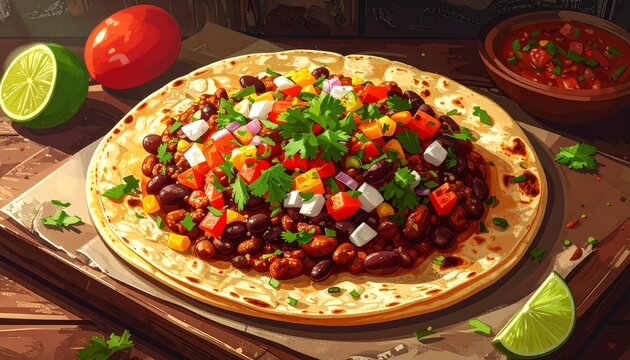 Tlayuda mexikanisches Streetfood Gericht