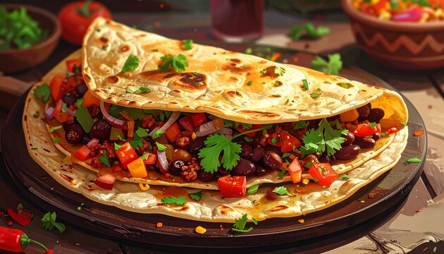 Tlayuda mexikanisches Streetfood Gericht