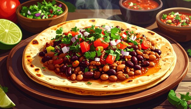 Tlayuda mexikanisches Streetfood Gericht