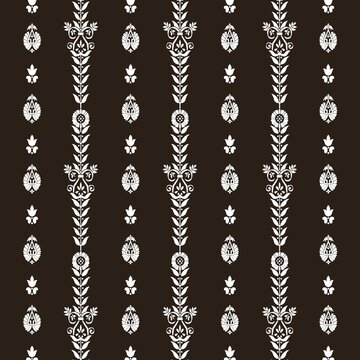 African tribal fabric pattern is designed in rich brown and black tones, drawing inspiration from traditional African tribal symbols of the past. The historic fabric are thoughtfully adapted and vers 
