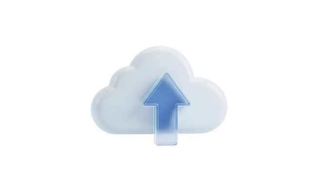 Minimal Cloud with Upload Arrow &ndash; Data Upload Concept