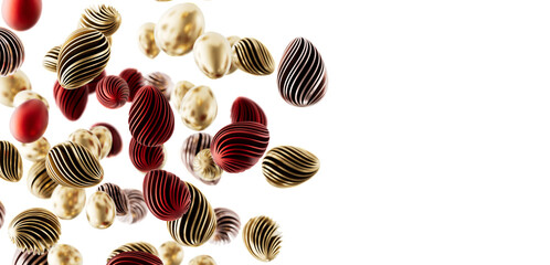 Artistic rendering of elegant Easter eggs, featuring a swirling design, perfect for holiday greetings and designs.  Ide © vegefox.com