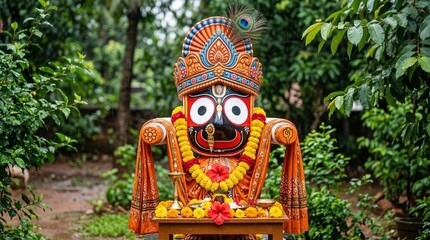 Fototapeta premium Jagannath hindu god deity festival rath yatra indian culture hinduism tradition