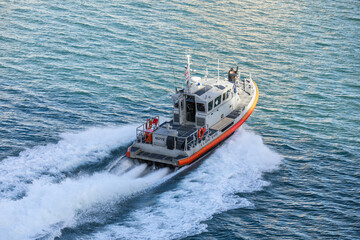 US Coast Guard boat providing security, , Florida, USA © AJITH.A