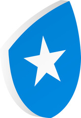 Obraz premium 3D Somalia Flag Shield in Isometric Rugby Ball Shape