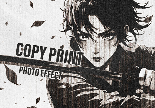 Copy Print Photo Effect Mockup
