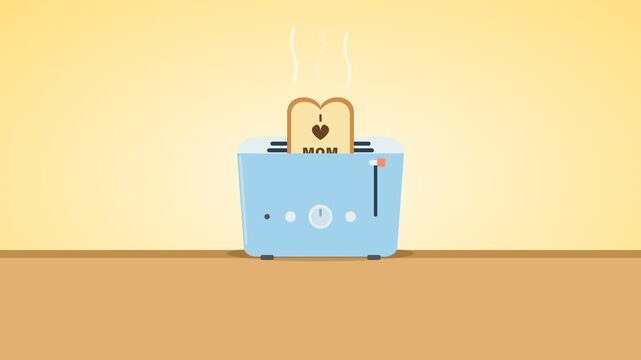 Mothers Day Toasted Bread Illustration