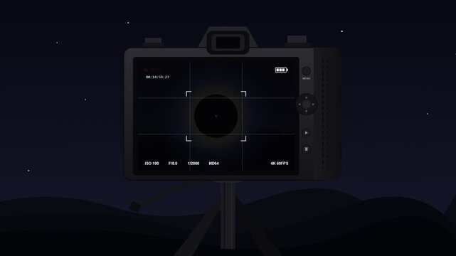 Solar Eclipse Viewed Through Digital Camera Display