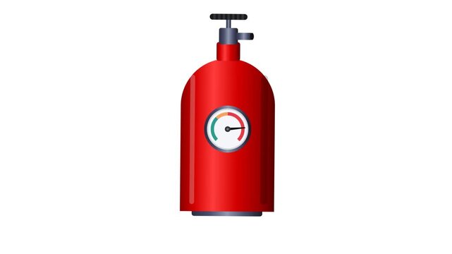 Red fire extinguisher isolated on white background