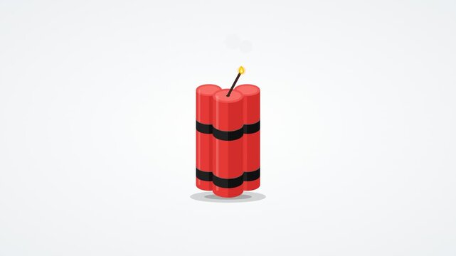 Cartoon Dynamite Sticks with Burning Fuse