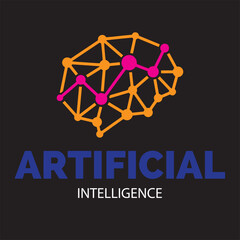 Fototapeta premium Artificial Intelligence and Technology Digital Logo Concept