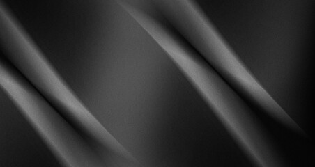 premium abstract black and white background with smooth metallic material that is hit by light and a very noticeable noise or grain effect © maskam