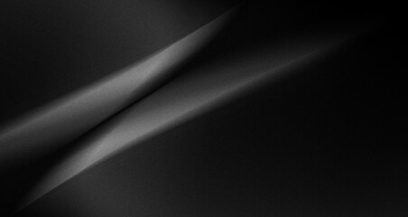 premium abstract black and white background with smooth metallic material that is hit by light and a very noticeable noise or grain effect © maskam