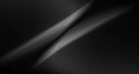 premium abstract black and white background with smooth metallic material that is hit by light and a very noticeable noise or grain effect © maskam