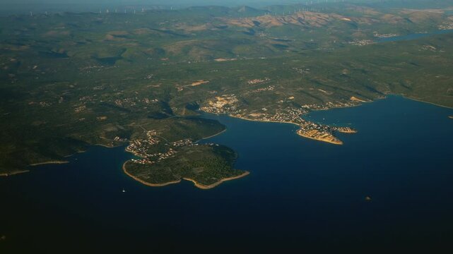Aerial view of Sevid and Razanj coastline. Croatia.