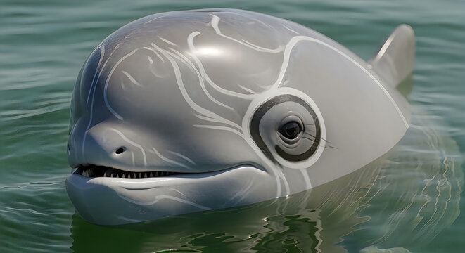 Vaquita Porpoise Portrait Realistic Marine Mammal


