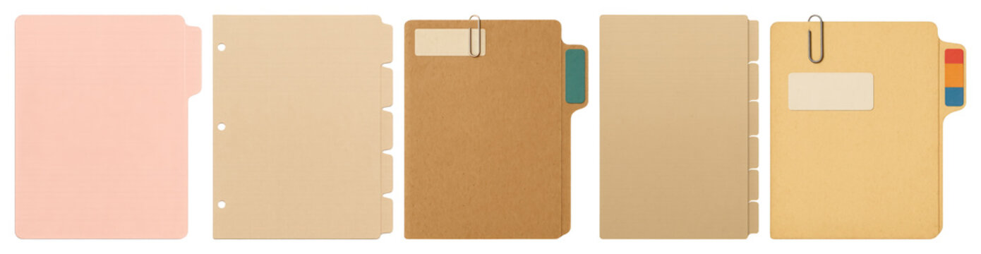 PNG Colorful office file folders, transparent background