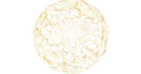 Obraz premium An abstract illustration featuring a golden sphere with complex flowing lines, evoking a sense of creativity,
