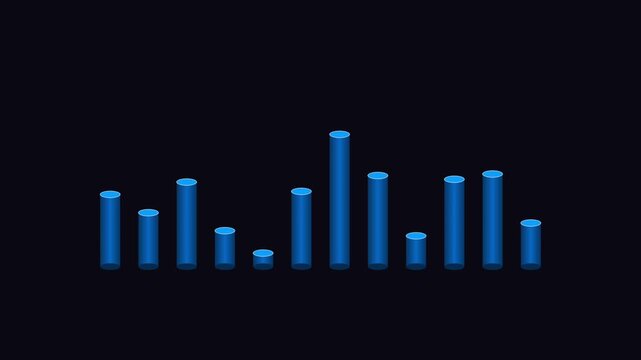 3D cylinders graph with translucent bodies and neon rims